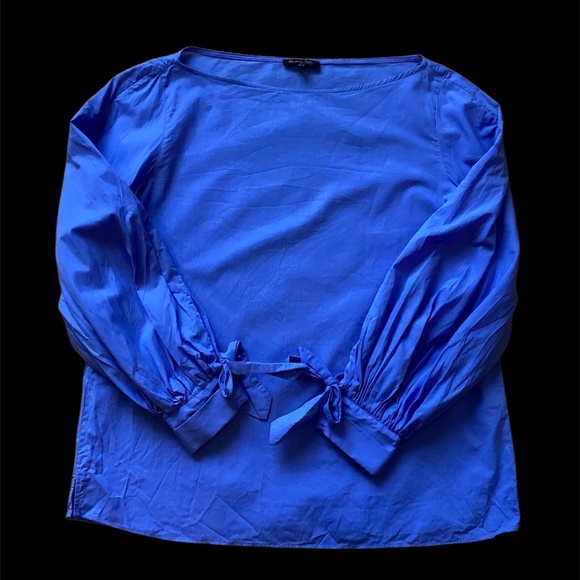 Massimo Dutti Lightweight Cotton Sleeve Tie Blouse size 8 - Picture 13 of 15